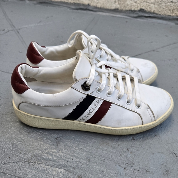 Moncler Shoes - Moncler White and Red Women Sneakers Size 37